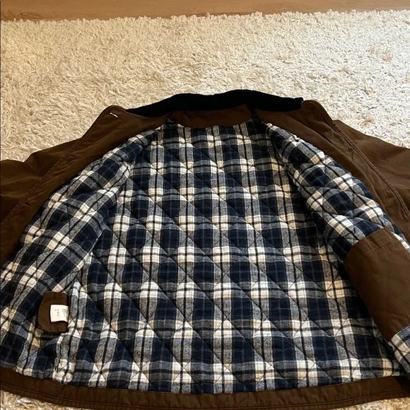 Women’s winter dark brown Barn Jacket with corduroy Black Collar - Picture 12 of 13